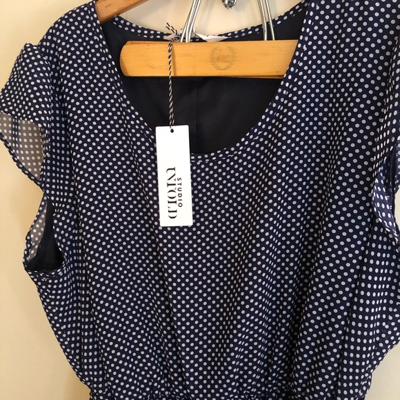 Ulla Popken, Navy Dotted Dress - Picture 4 of 7